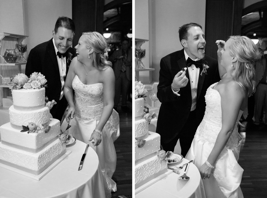 Cake cutting at Olde Bar Philadelphia wedding.